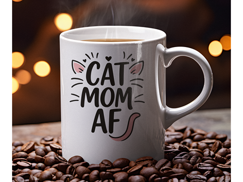 Cat Mom AF - Ceramic Mug - CLEARANCE