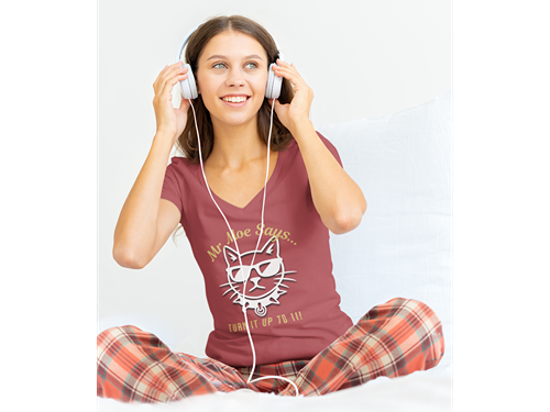 Mr. Moe Says - Turn It Up To 11! Women's V-Neck