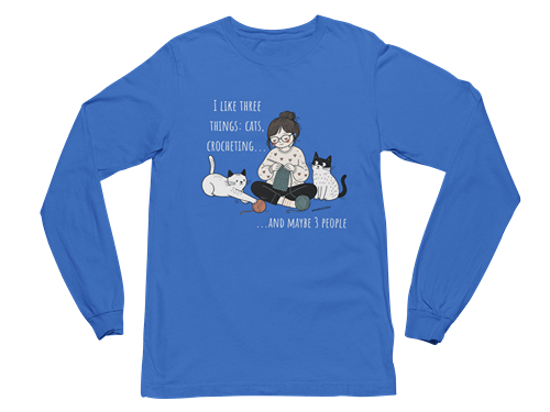 Cats and Crochet Long Sleeve Tee