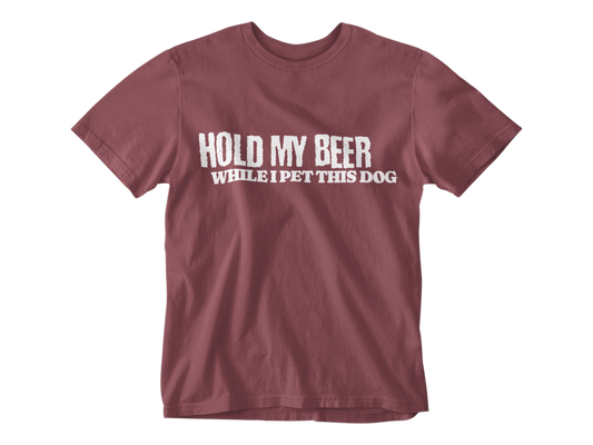Hold My Beer While I Pet This Dog Unisex Tee