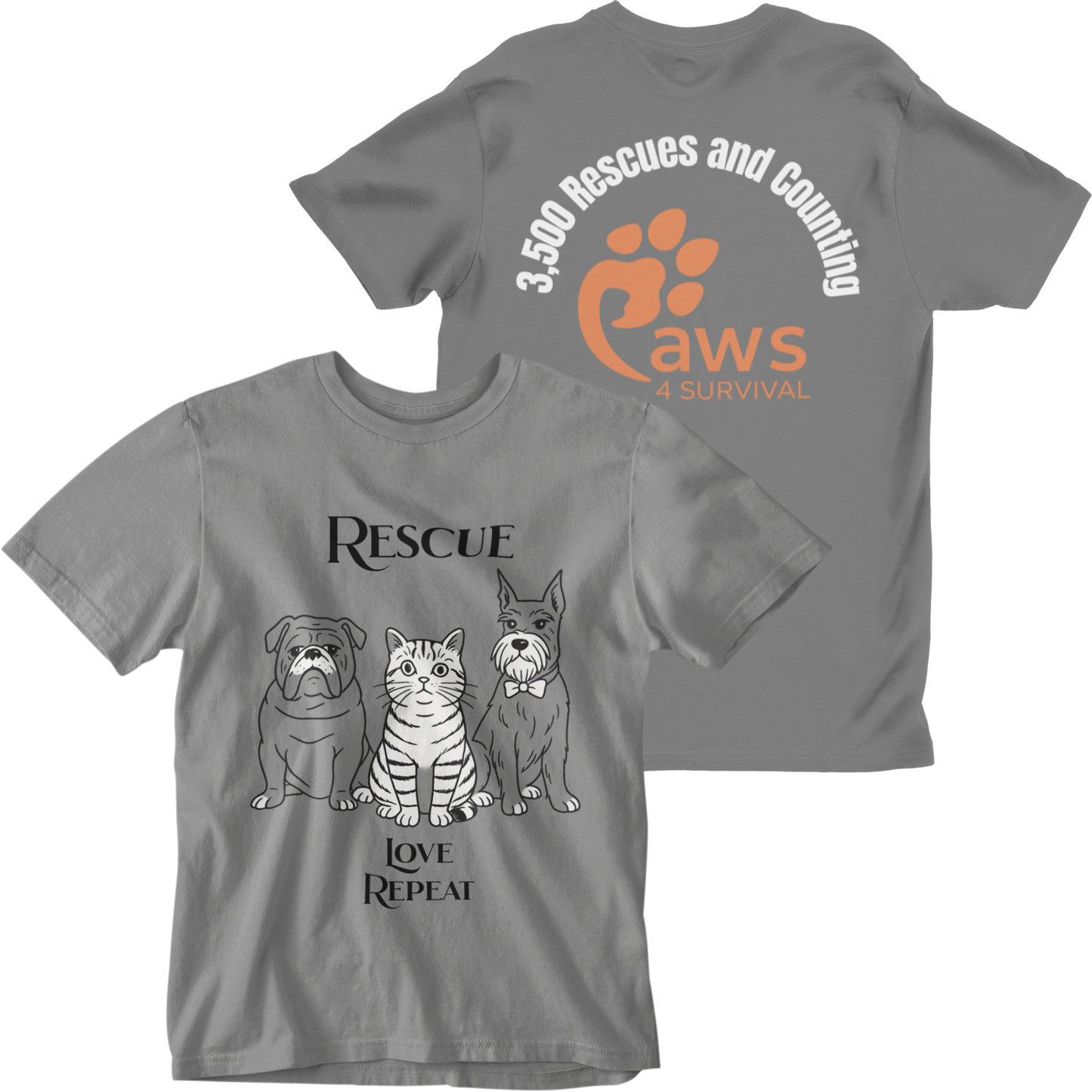 Paws 4 Survival: Rescue, Love, Repeat Tee