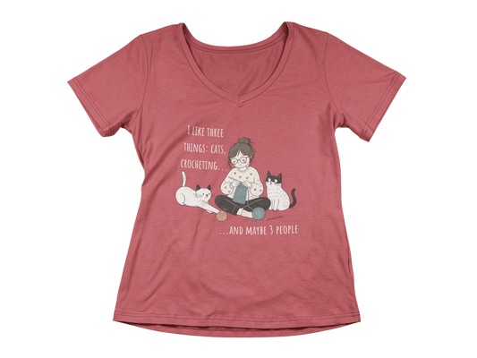 Cats and Crochet Woman's V-Neck Tee