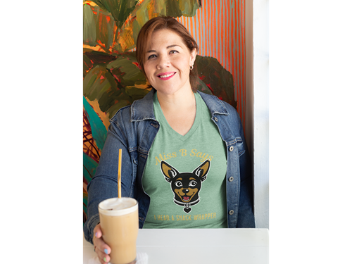 Miss B Says: I Hear a Snack Wrapper – Woman's V-Neck