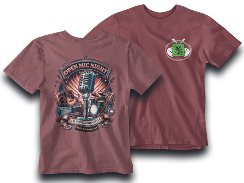 Open Mic Night at J&G Hillside Grill Unisex Tee