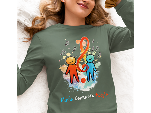 Music Connects People – Colorful Music Lover Long Sleeve Tee