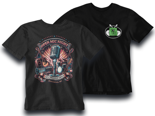 Open Mic Night at J&G Hillside Grill Unisex Tee