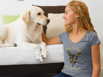 Miss B Says: I Hear a Snack Wrapper – Woman's V-Neck