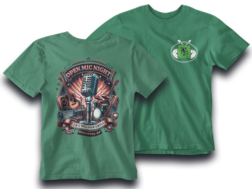 Open Mic Night at J&G Hillside Grill Unisex Tee