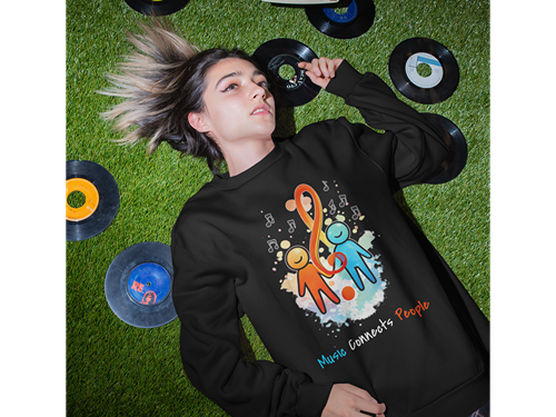 Music Connects People – Colorful Music Lover Sweatshirt