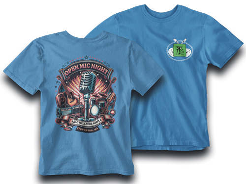 Open Mic Night at J&G Hillside Grill Unisex Tee