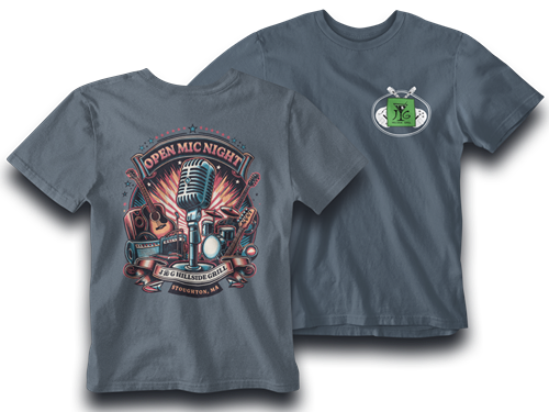 Open Mic Night at J&G Hillside Grill Unisex Tee