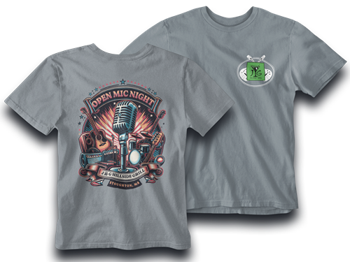 Open Mic Night at J&G Hillside Grill Unisex Tee