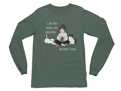 Cats and Crochet Long Sleeve Tee