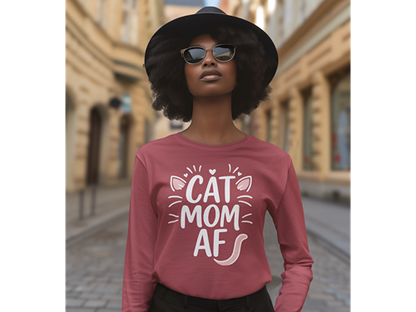 Cat Mom AF Long Sleeve Tee