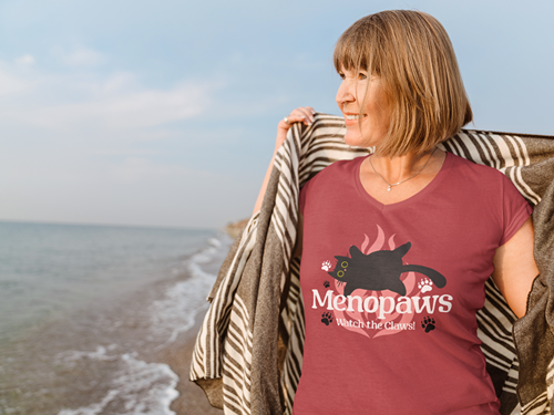 Menopaws – Watch the Claws! Women’s V-Neck