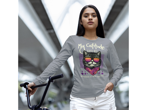 My Catitude Says No! Long Sleeve Tee