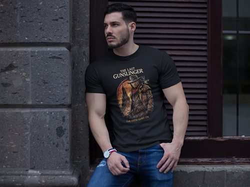 The Last Gunslinger Tee – Dark Western Outlaw Graphic T-Shirt