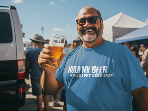 Hold My Beer While I Pet This Dog Unisex Tee