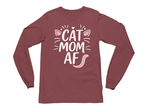 Cat Mom AF Long Sleeve Tee