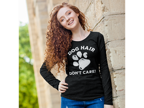 Dog Hair Don't Care Long Sleeve Tee