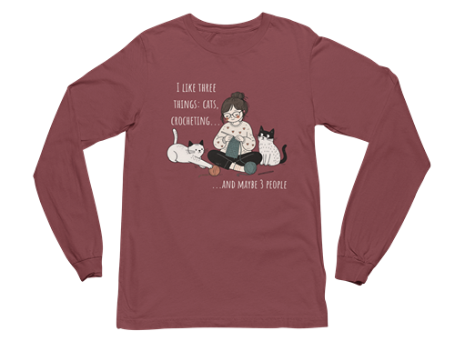 Cats and Crochet Long Sleeve Tee