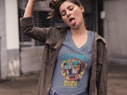 Zero Barks Given Women’s V-Neck