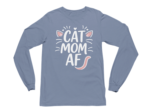 Cat Mom AF Long Sleeve Tee