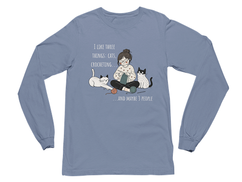 Cats and Crochet Long Sleeve Tee
