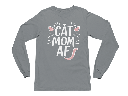 Cat Mom AF Long Sleeve Tee