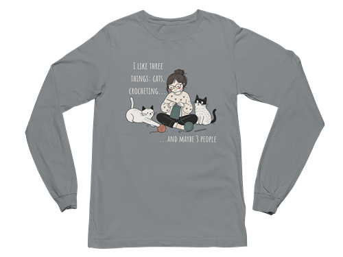 Cats and Crochet Long Sleeve Tee