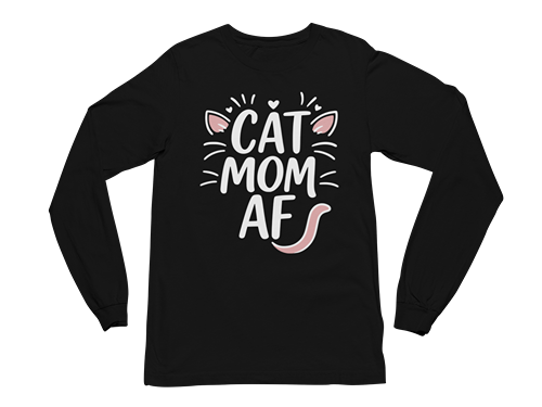 Cat Mom AF Long Sleeve Tee