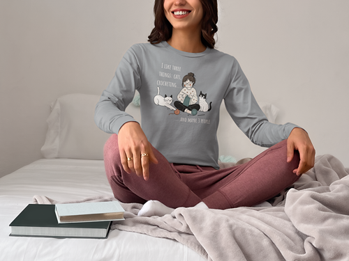 Cats and Crochet Long Sleeve Tee