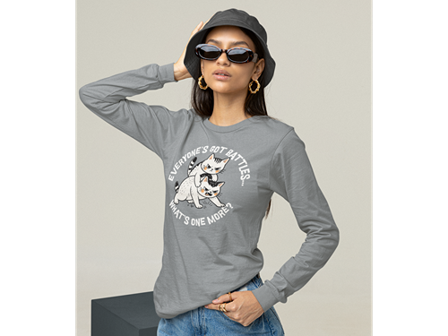 Cat Fight Long Sleeve Tee