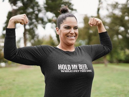 Hold My Beer While I Pet This Dog Long Sleeve Tee