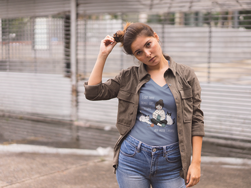 Cats and Crochet Woman's V-Neck Tee