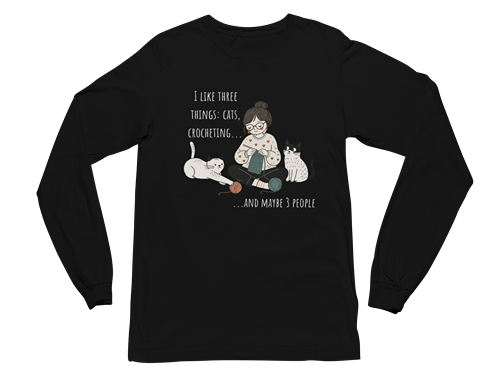 Cats and Crochet Long Sleeve Tee