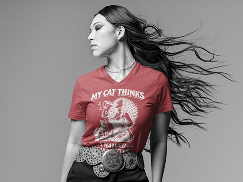 My Cat Thinks I Nailed That Note – Woman's V-Neck