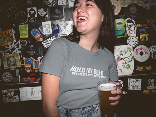 Hold My Beer While I Pet This Dog Unisex Tee