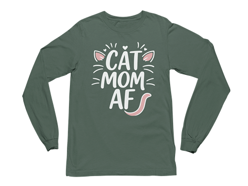 Cat Mom AF Long Sleeve Tee