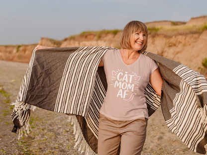 Cat Mom AF Women’s V-Neck