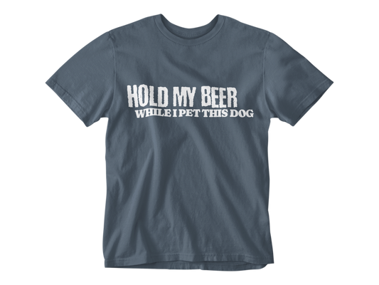 Hold My Beer While I Pet This Dog Unisex Tee