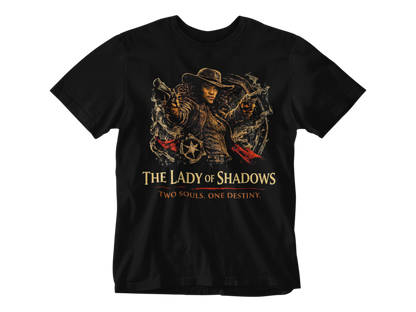 The Lady of Shadows Tee – Dark Western Duality Graphic T-Shirt