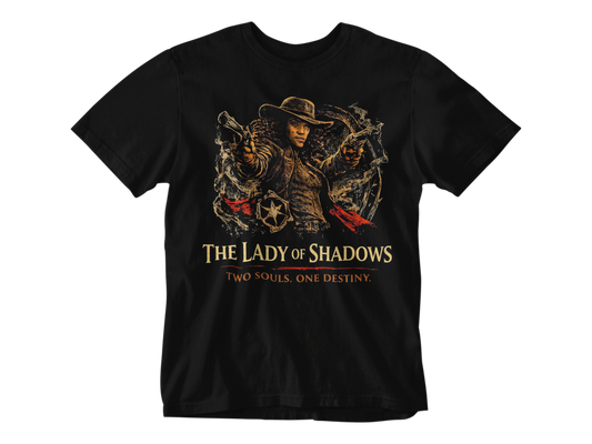 The Lady of Shadows Tee – Dark Western Duality Graphic T-Shirt