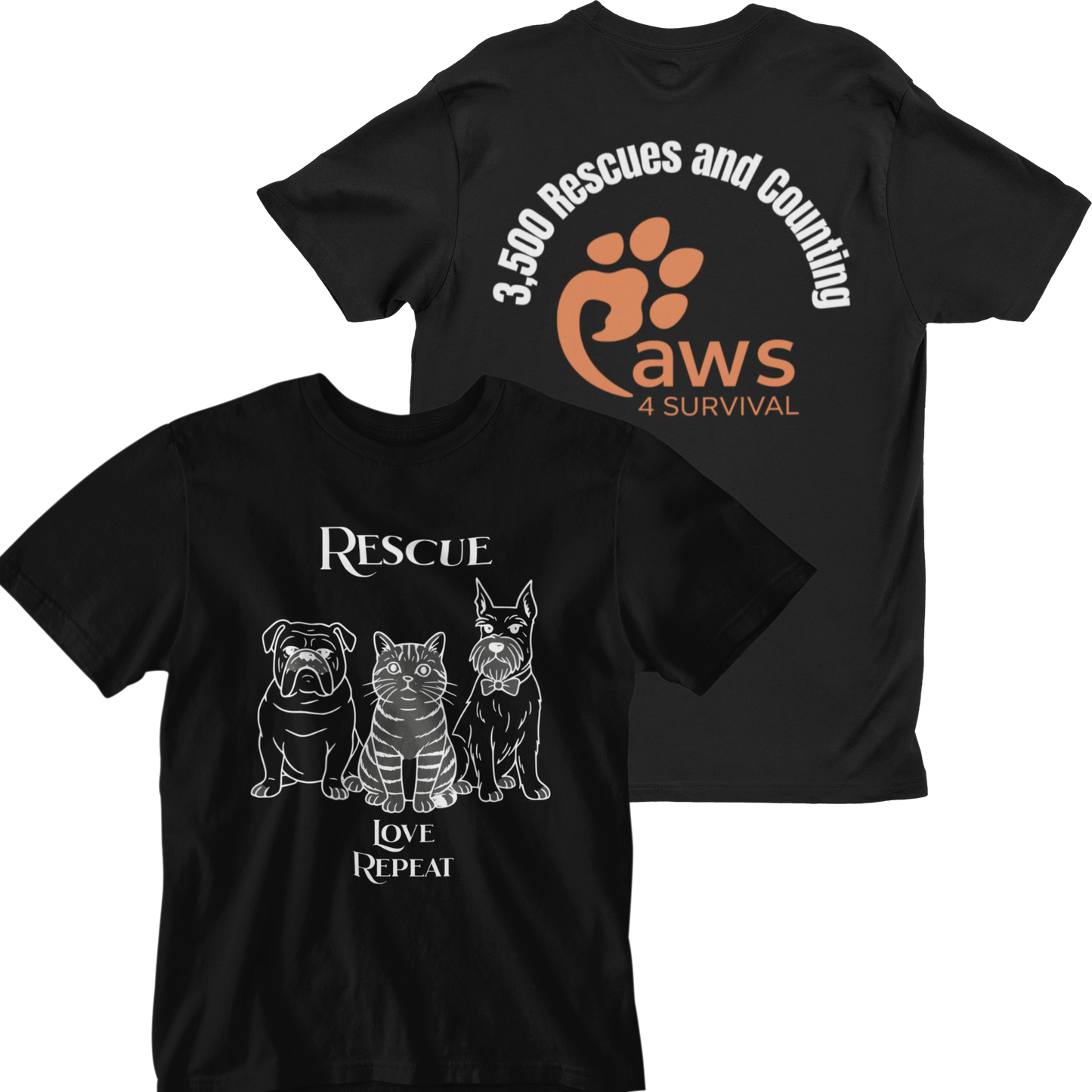 Paws 4 Survival: Rescue, Love, Repeat Tee