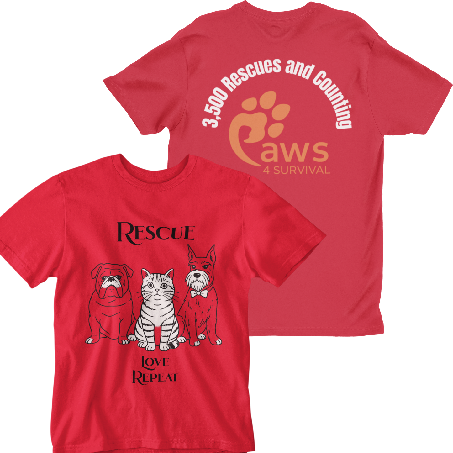 Paws 4 Survival: Rescue, Love, Repeat Tee