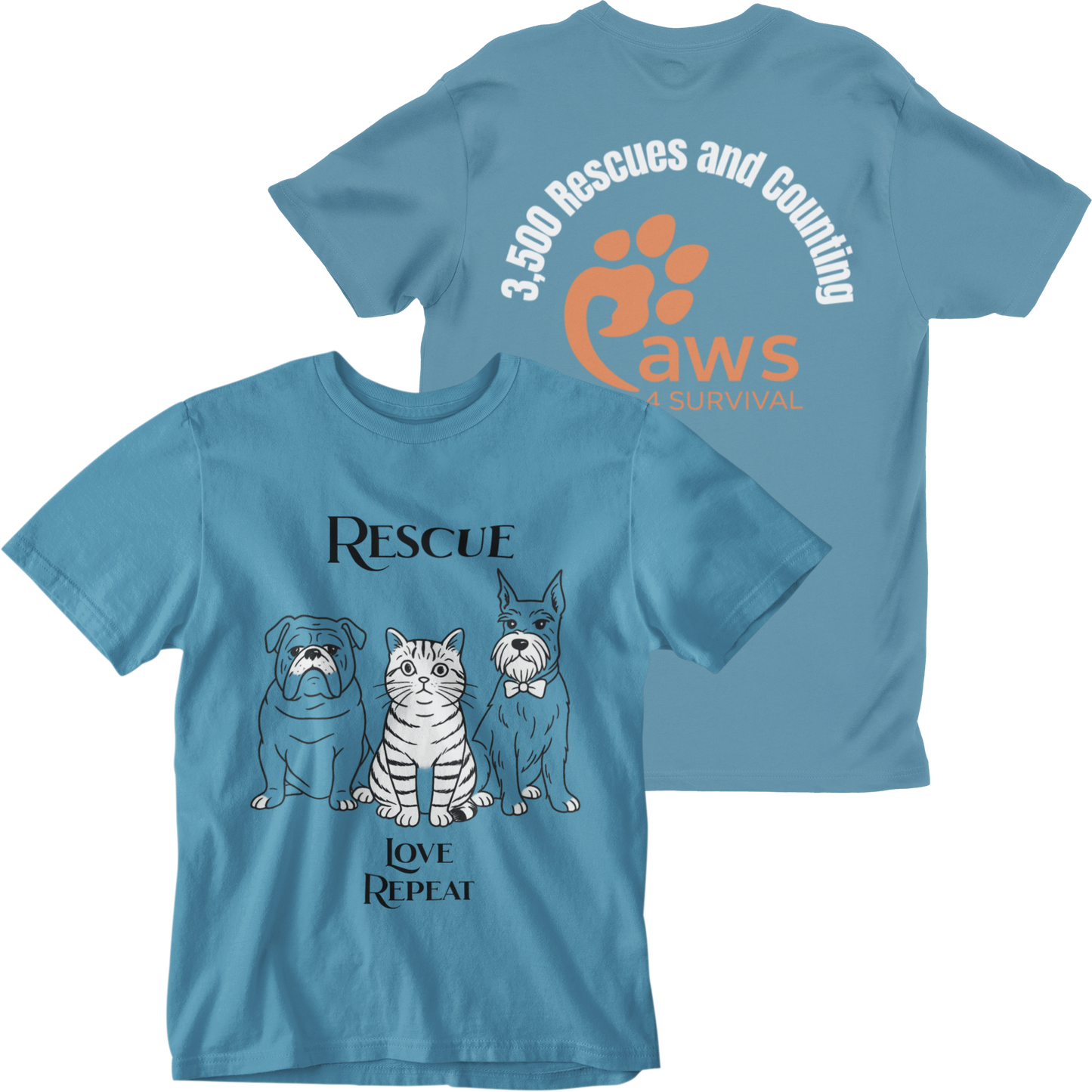 Paws 4 Survival: Rescue, Love, Repeat Tee