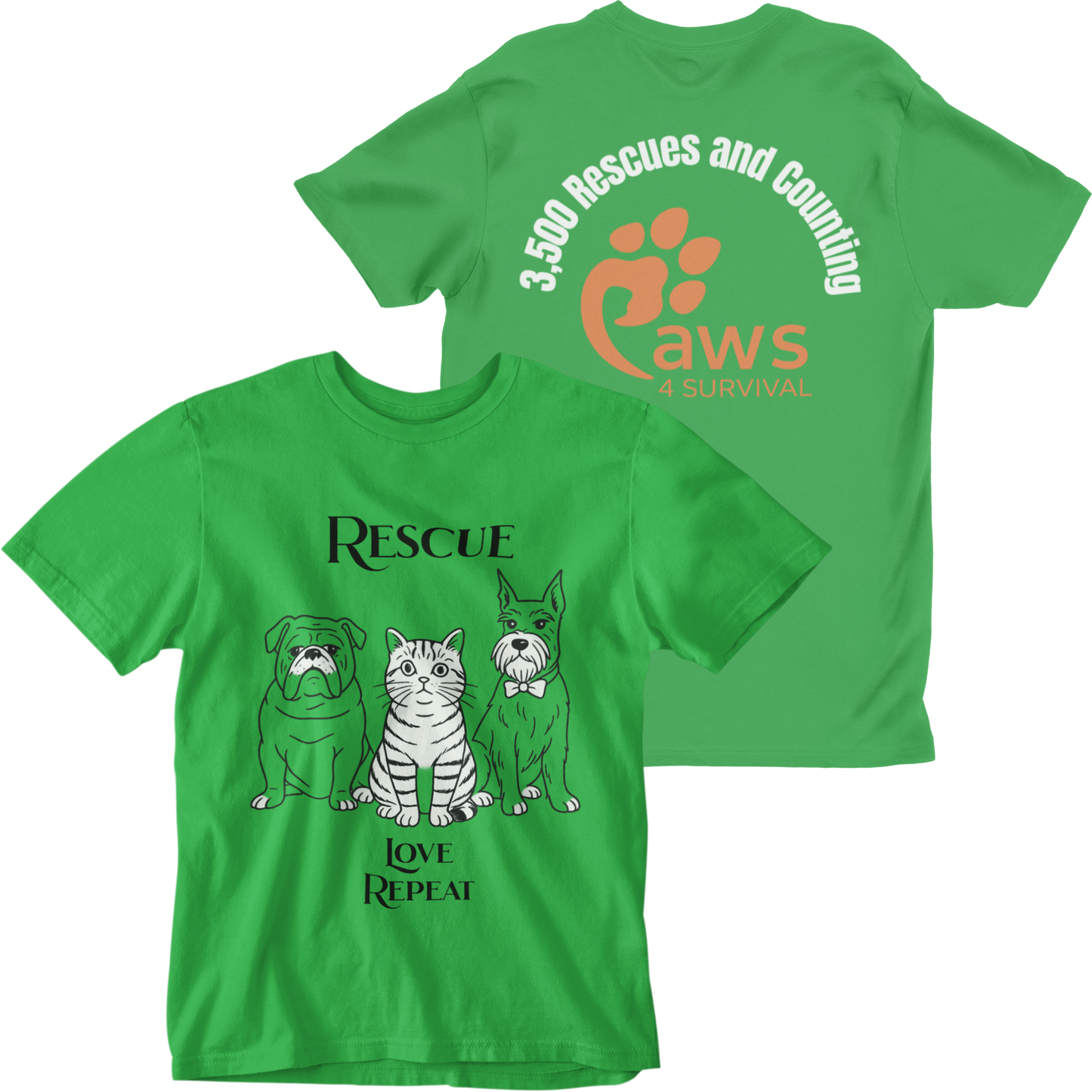 Paws 4 Survival: Rescue, Love, Repeat Tee