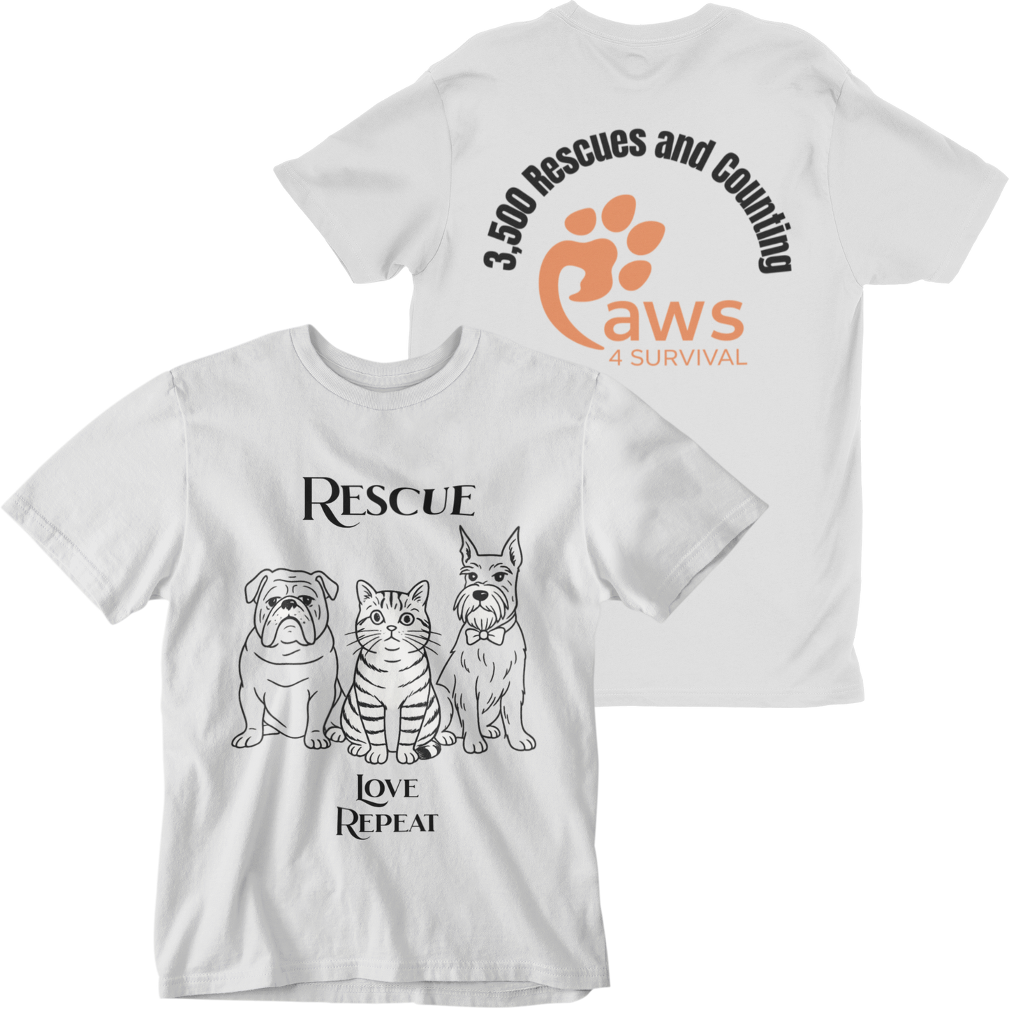 Paws 4 Survival: Rescue, Love, Repeat Tee