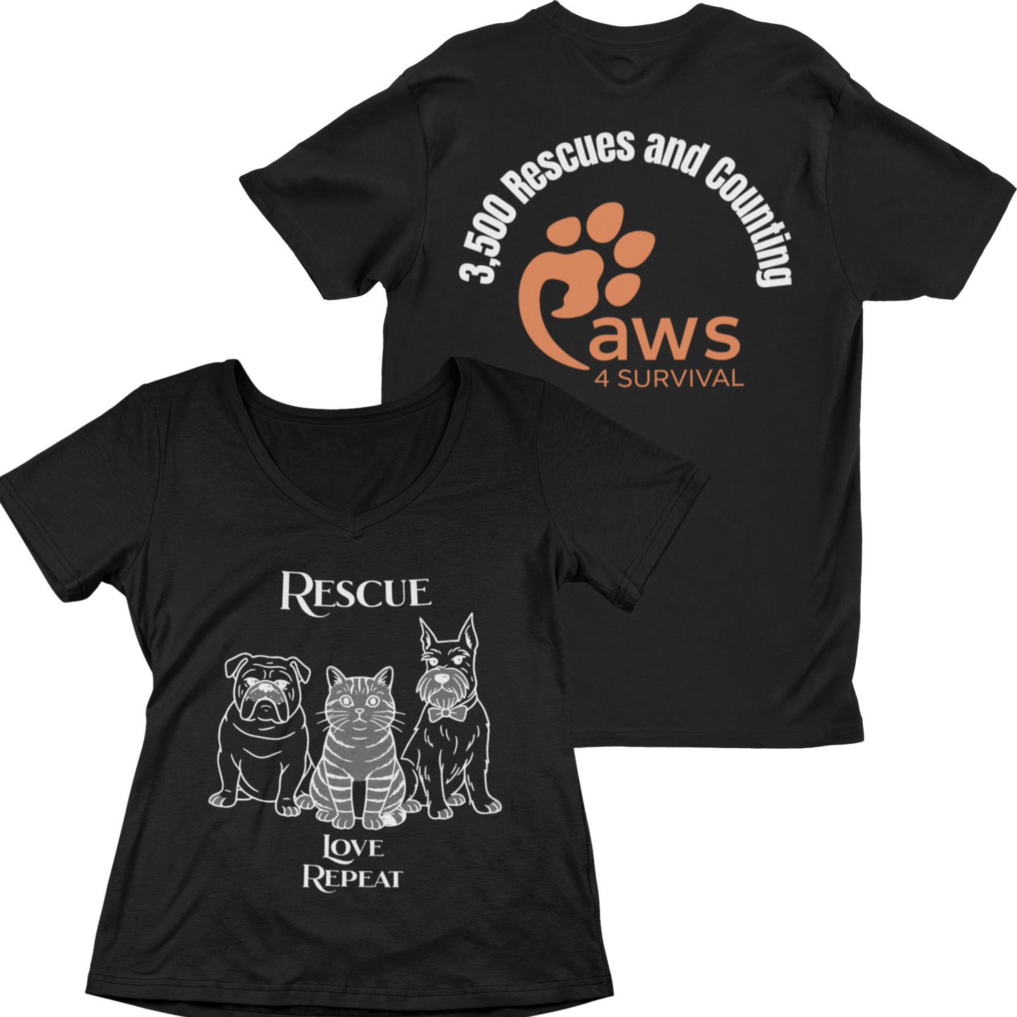 Paws 4 Survival: Rescue, Love, Repeat Tee