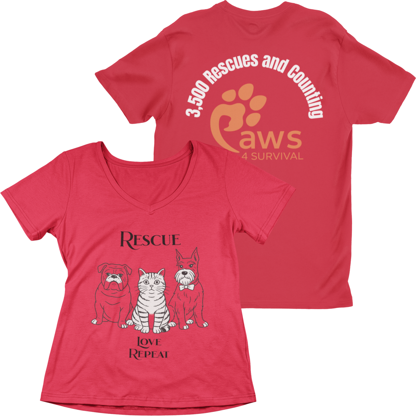 Paws 4 Survival: Rescue, Love, Repeat Tee